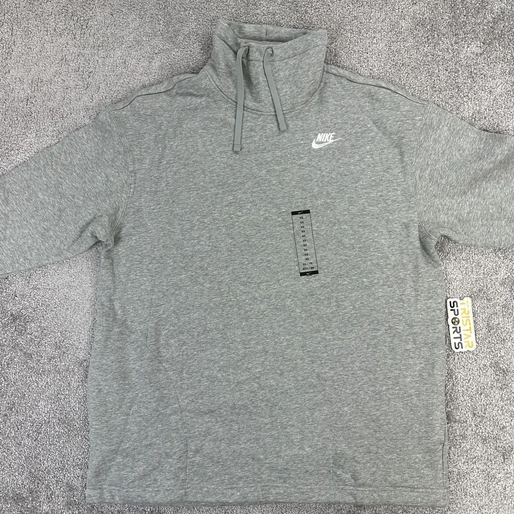 Nike Sweatshirt Womens XS Gray Oversized Funnel Neck Pullover Swoosh FB8664-063